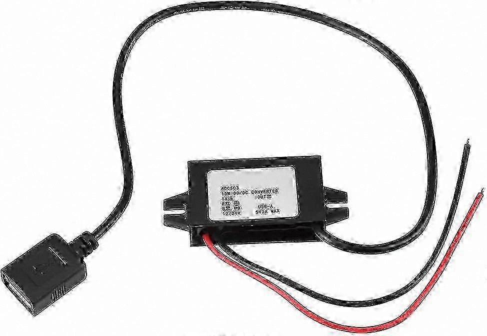 USB 5V 3A Step-Down Adapter Converter Cable for 12V/24V Systems - Waterproof Power Converter Solution