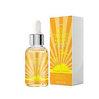 Amz Deep Skin Facial Tanning Serum (Yellow) Sun-Free, Creates Light Bronze Skin Tone, Evens Skin Tone, Moisturizing And Water-Locking Essence