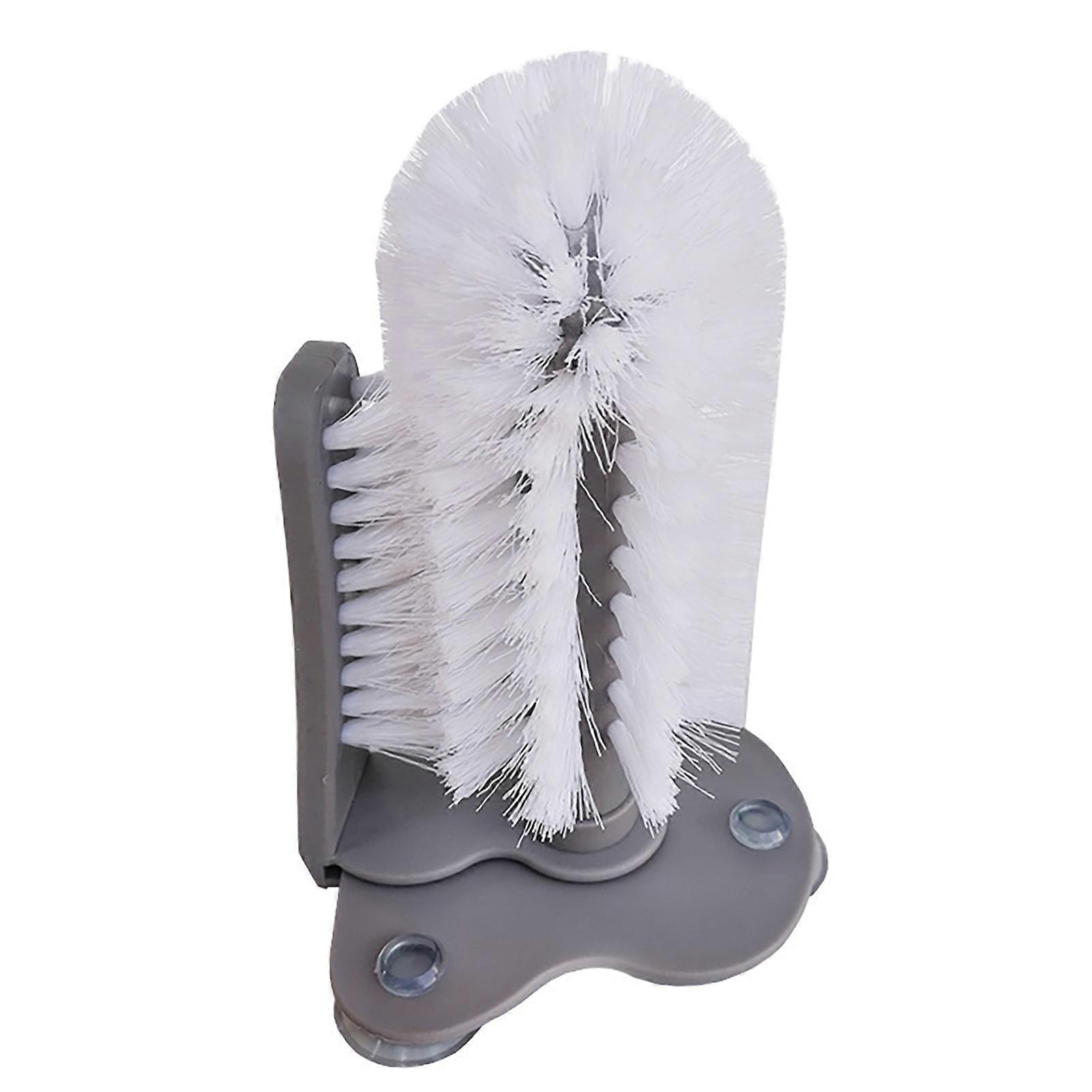 Wall Mount Suction Cup Brush with Rotating Head for Bottle Cleaning