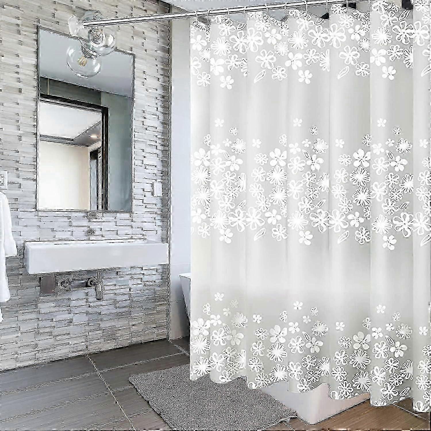 Machine Washable Antibacterial Polyester Fabric Shower Curtain