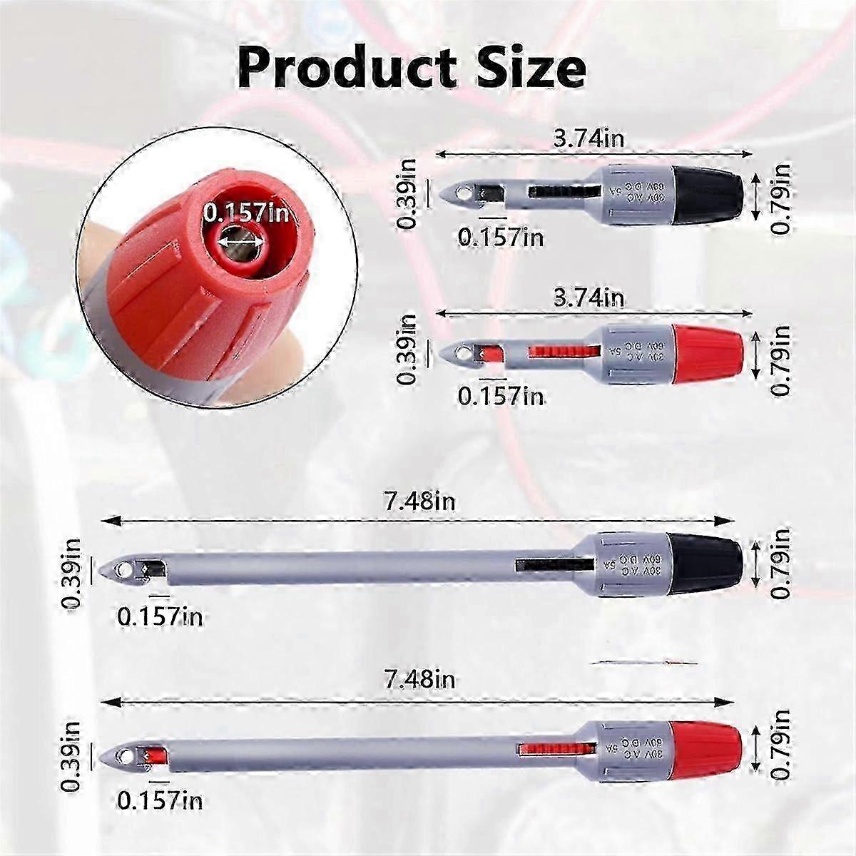 4pcs Insulation Piercing Probe Clips for Multimeter Voltage Testing in Automotive Electrical Diagnostics