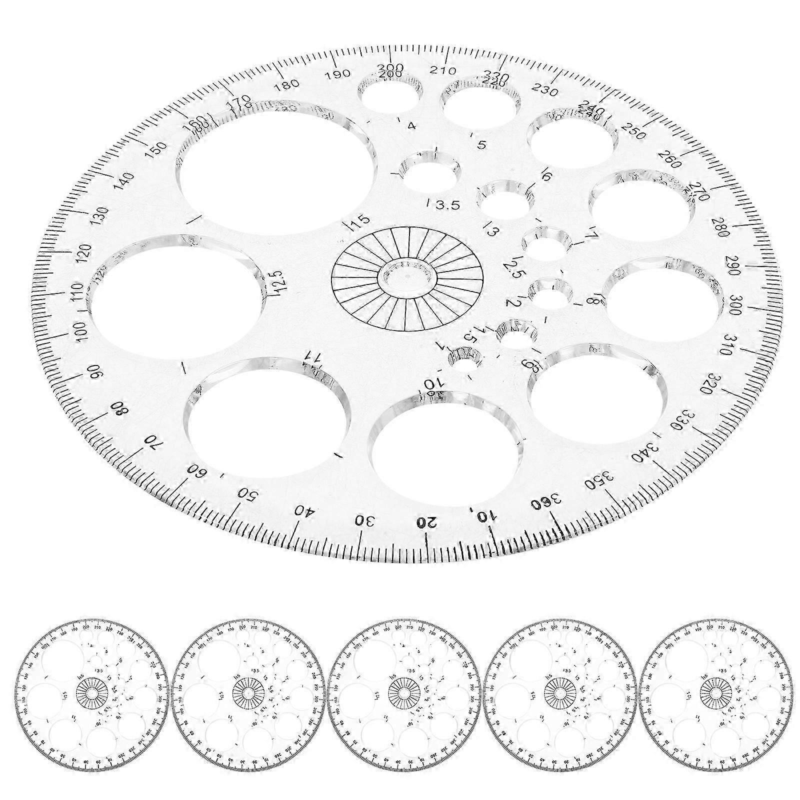 6Pcs Geometry Protractor 360 Degree Protractor Reusable Protractor Tool Clear Protractor