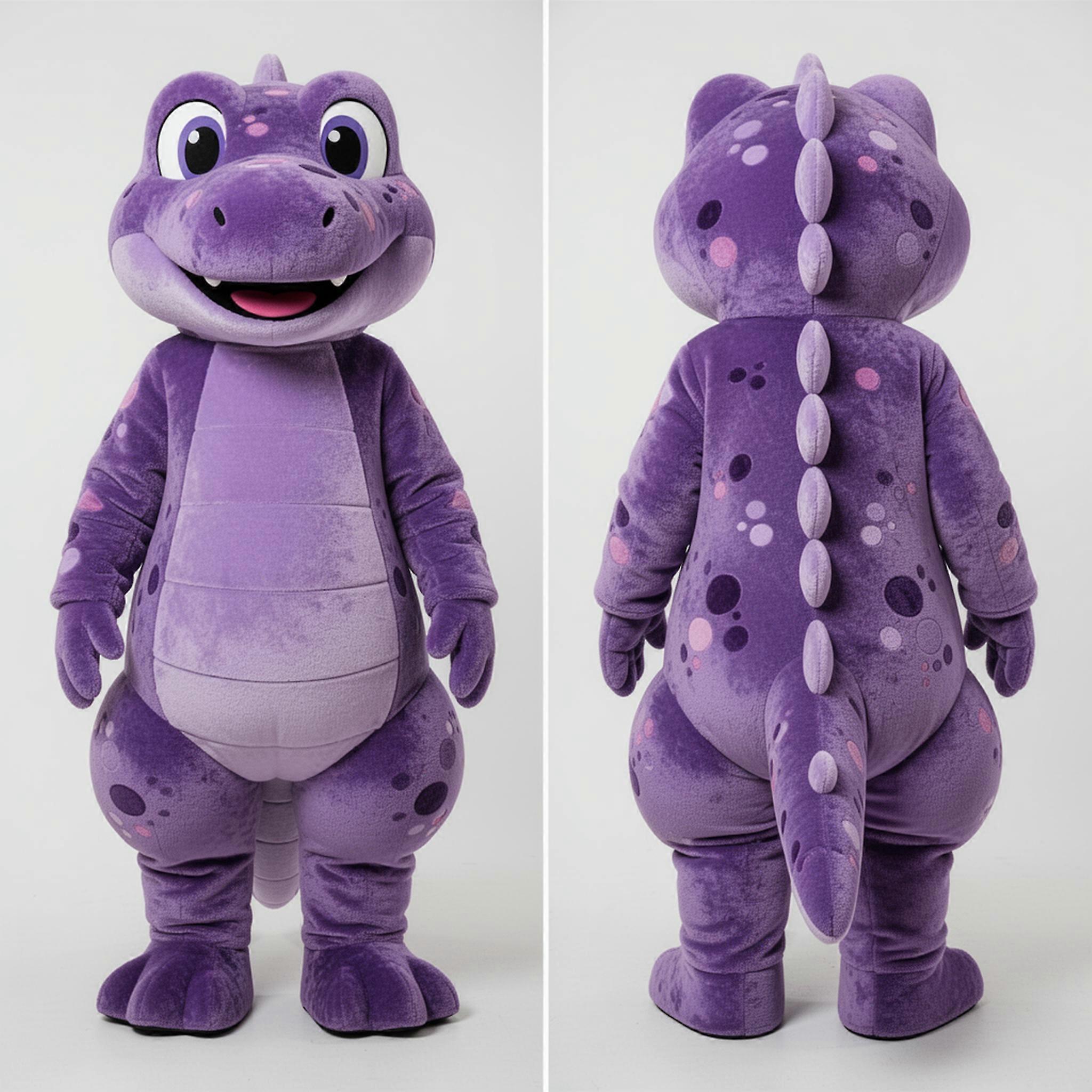 MASTICOT Purple Green Velvety Lizard Mascot