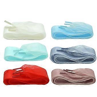 Breite Chiffon-Schnürsenkel für Schuhe, 18 Paar, verschiedene Farben
