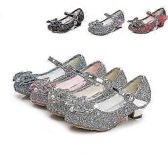 Kids Leather Shoes For Girls Princess Glitter Children High Heel Girls Shoes 3D833 26-27
