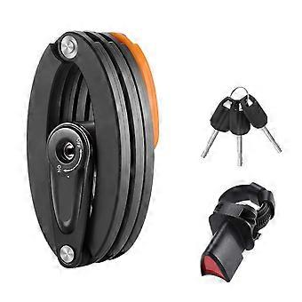 Bright Orange Folding Bike Lock Compact Steel Chain AntiTheft for Bicycle Scooter Motorcycle