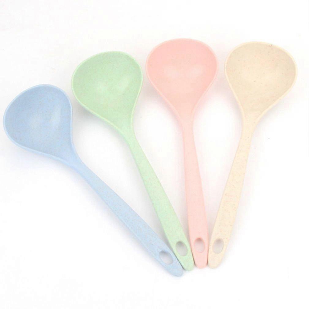 4pcs Cutlery Set Tableware Tableware Long Spoons Wheat Fiber