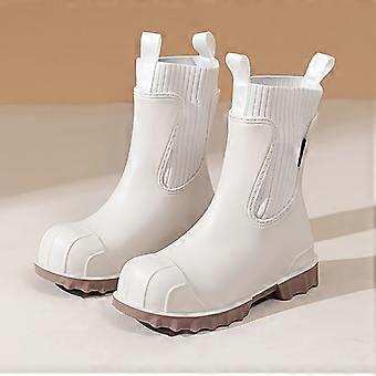 Botas curtas femininas com elástico, calçado de trabalho antiderrapante e impermeável, calçado confortável para todas as estações.