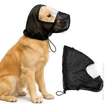 Dog protective face mask to prevent mosquito bites, head cover to prevent dog bites and indiscriminate eating, pet supplies, black, L-shaped dog 220