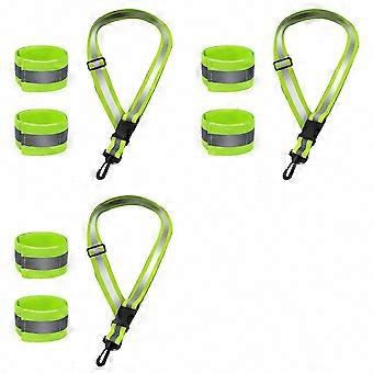 Night Walking & Running Reflective Sash 3X, High Visibility With 6 Pcs Reflective Armbands