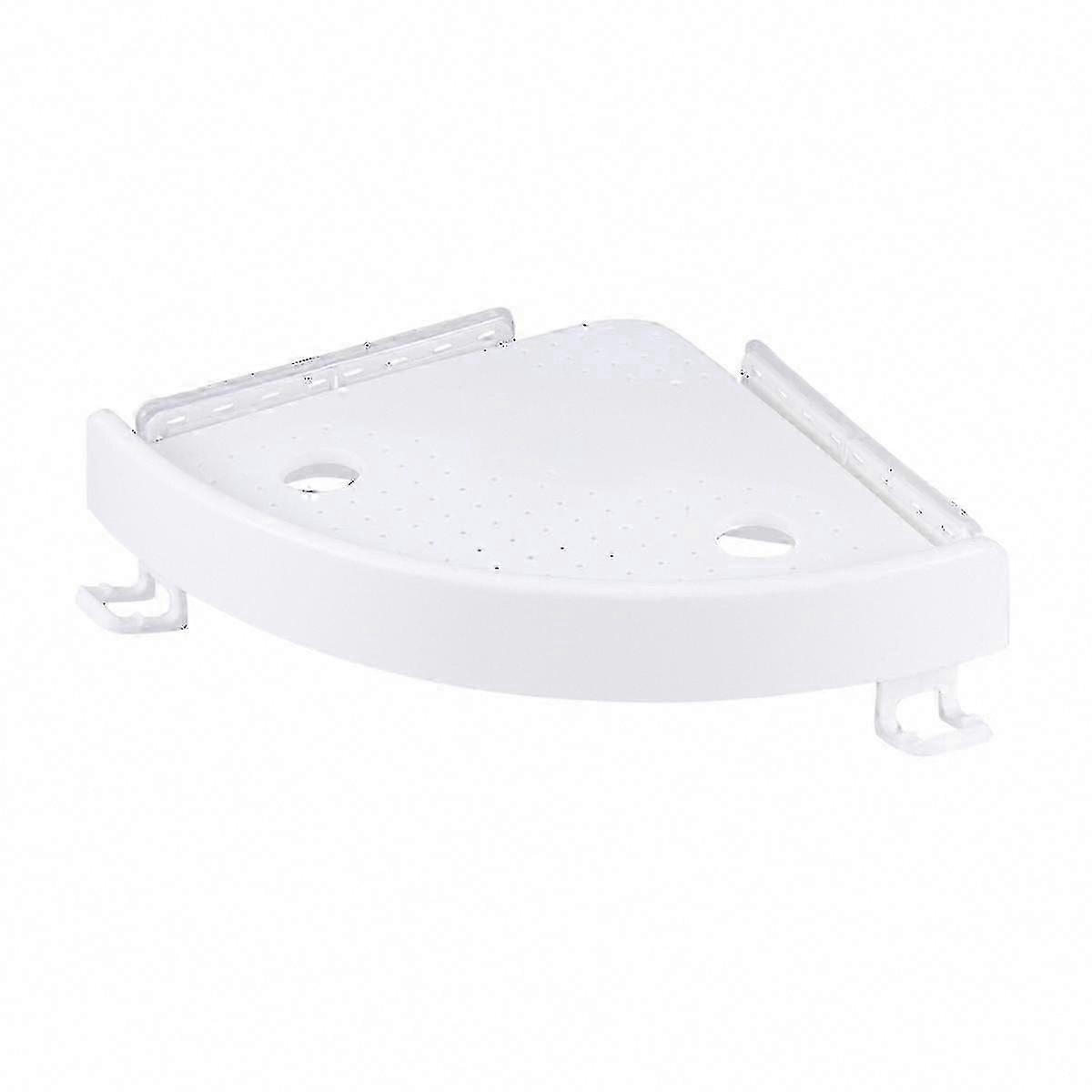 White Strong Suction Triangle Wall Shelf for Kitchen Bathroom Storage