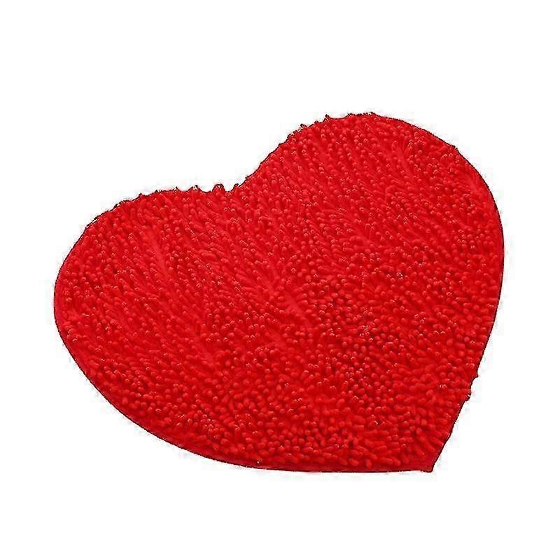 Absorbent Chenille Heart Bath Rug