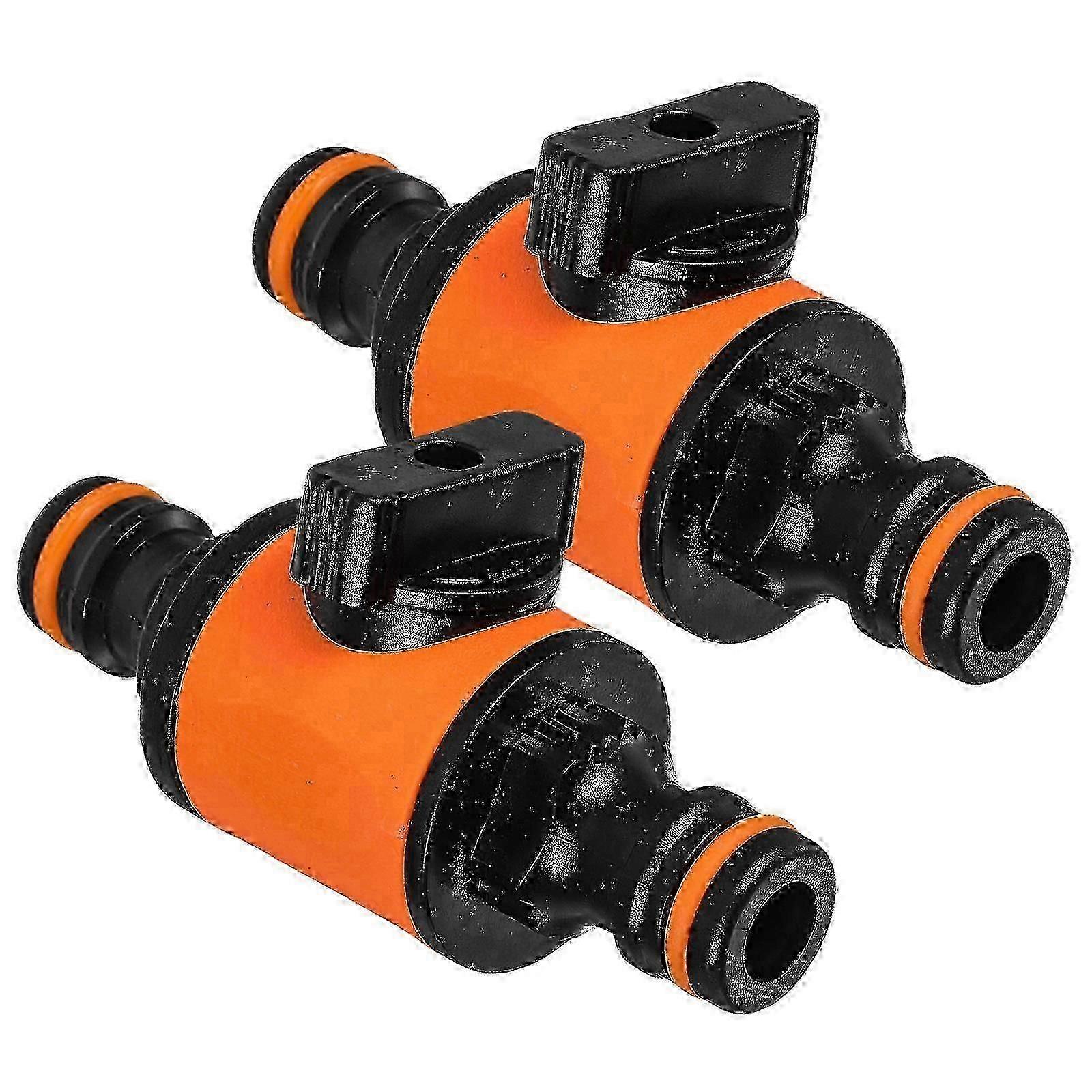 Garden Hose Fitting Coupler Extension Adapter with Valve Switch Function 2Pcs