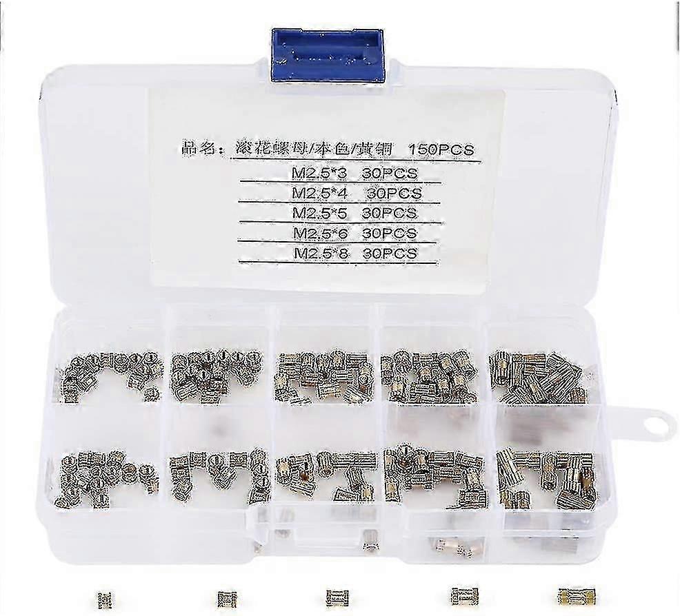 150pcs M2.5 Threaded Brass Round Insert Embedded Nuts