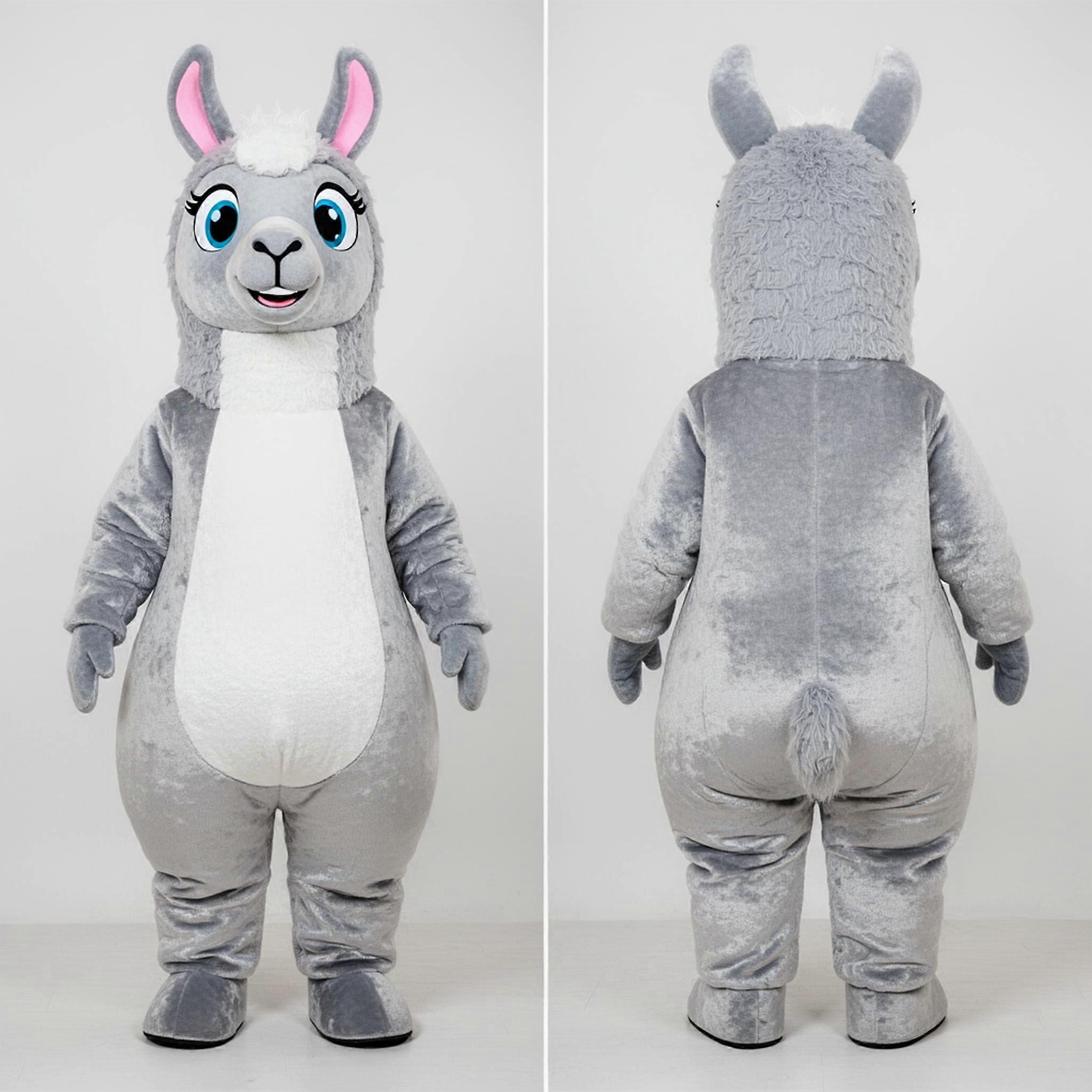 MASTICOT Silver Plush Llama Mascot