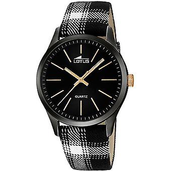 Lotus smart casual Quartz analog mand ur med syntetisk læder armbånd 18347/1