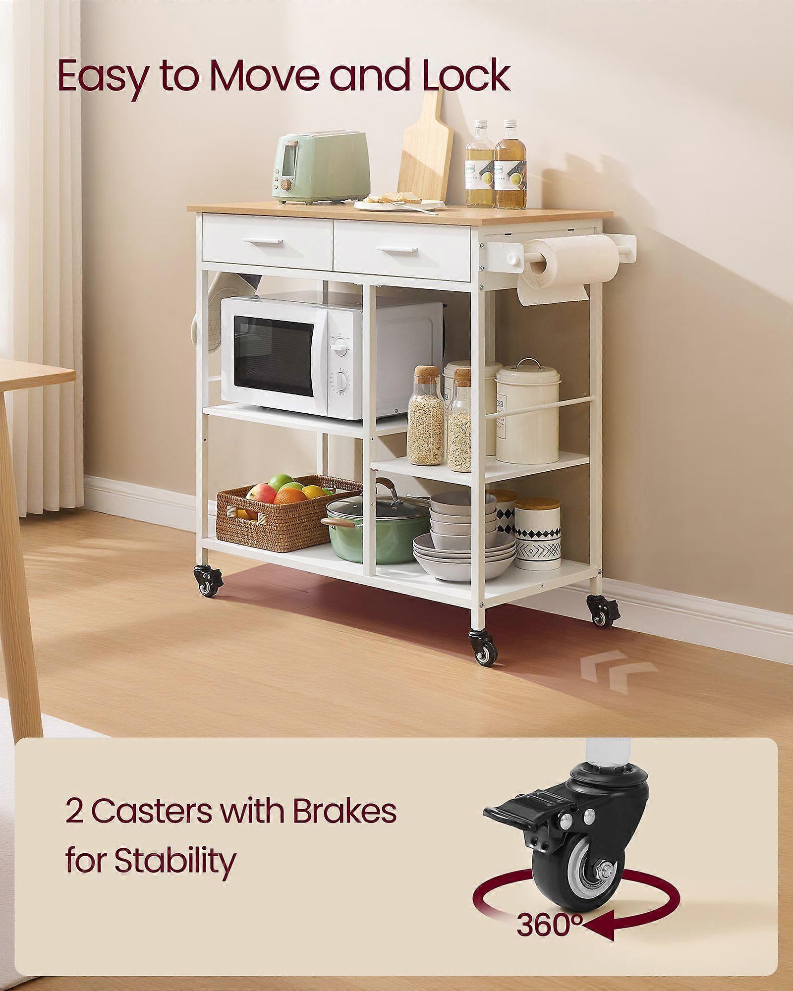 Kitchen Rolling Island, Mobile Kitchen Cart with Storage