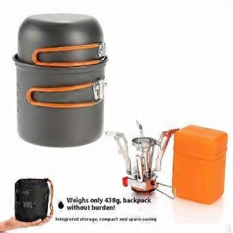 Ultra Light Camping Cookware Set with Portable Pot, Folding Stove and Storage Case