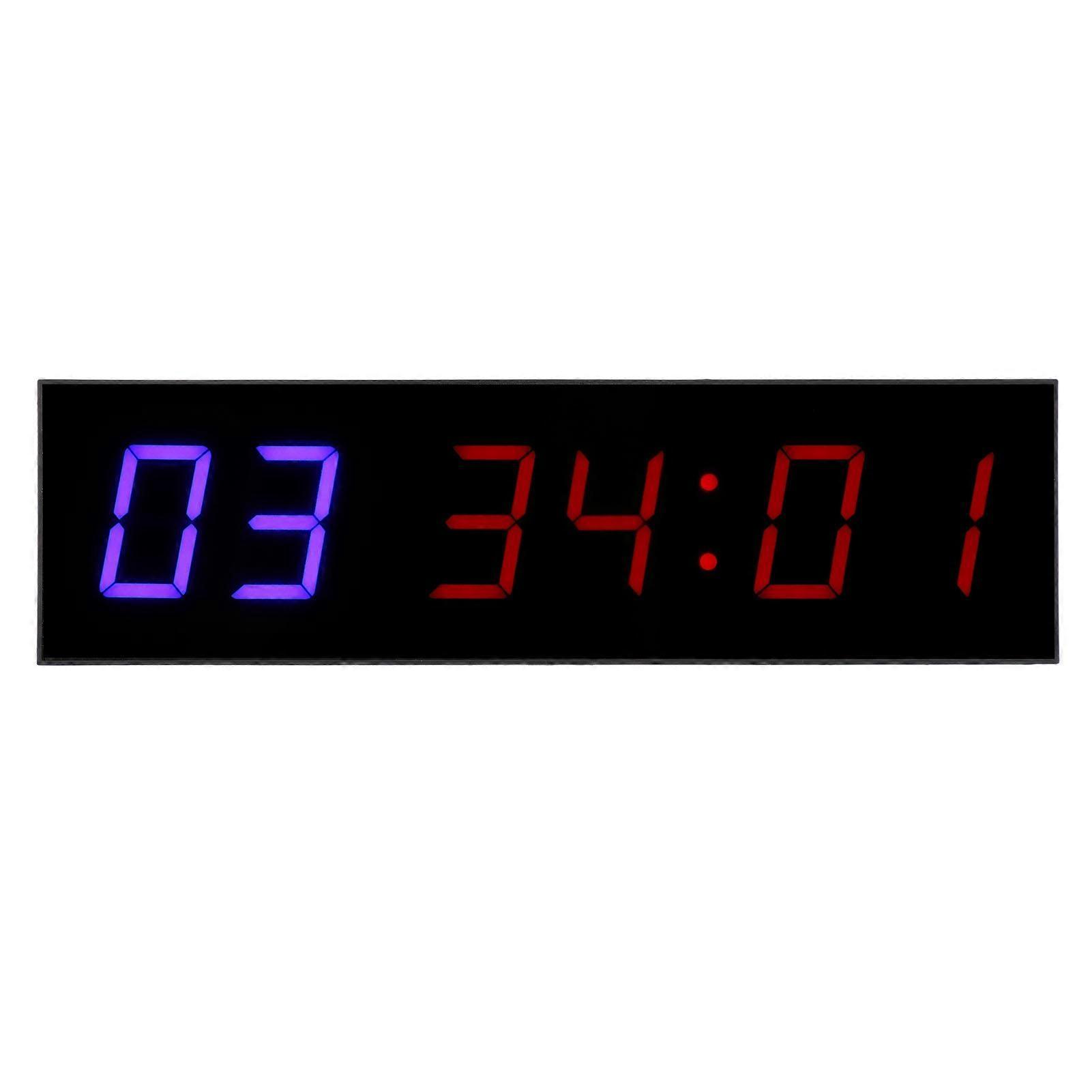 Gym Timer Interval 6 Bit LED Workout Countdown Up Stopwatch with Remote 1.8in