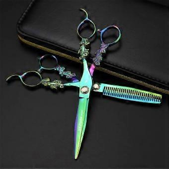 Hair Cutting Scissors Set 6.0 Inch with Thinning Shears, Professional Barber and Salon Use