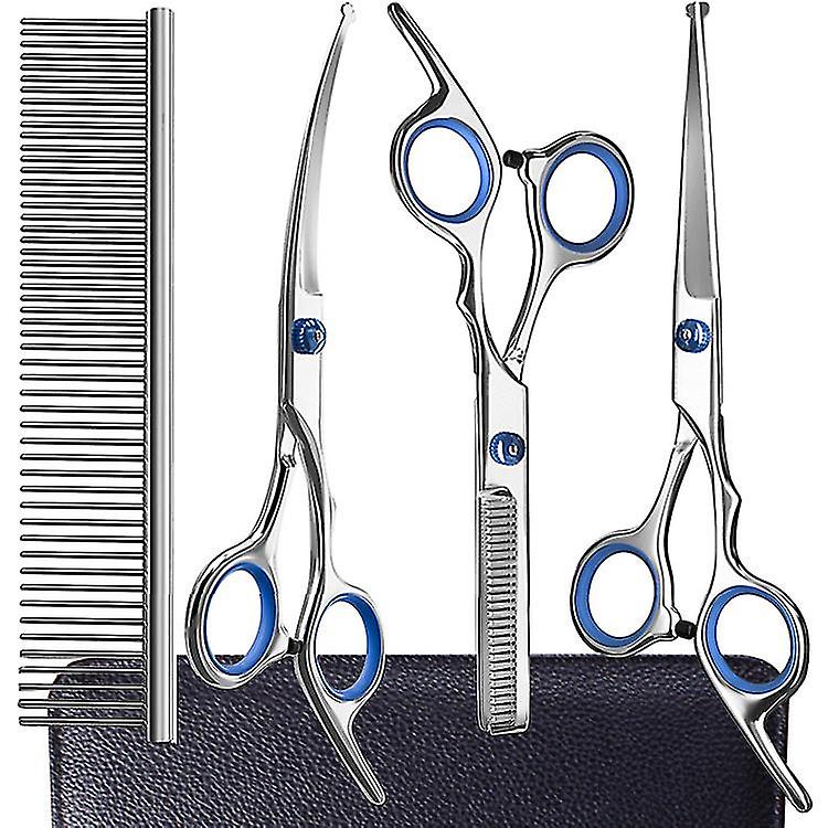 3pcs Dog Grooming Scissors Kit Professional Safety Thinning Shears Comb