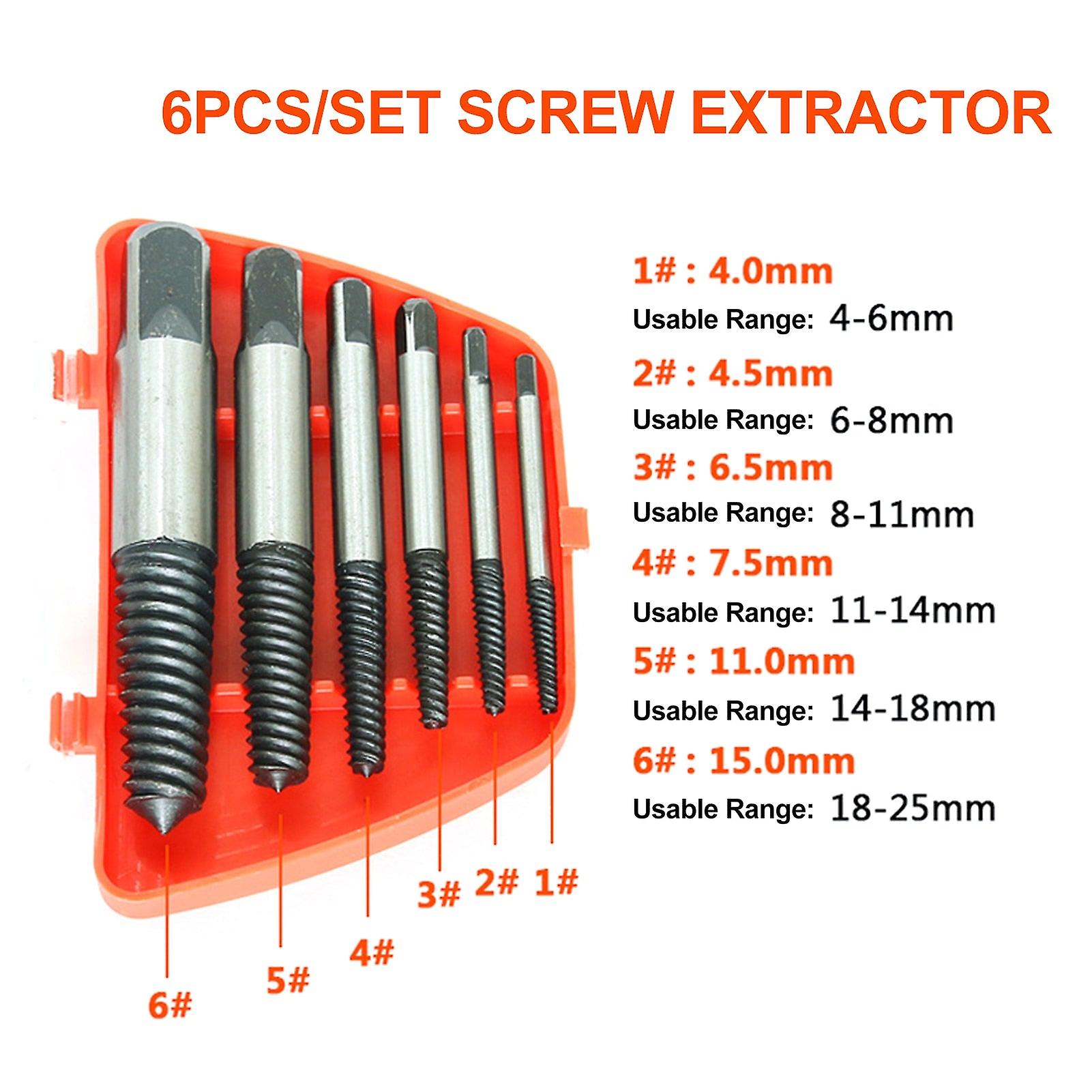Screw Bolt Remover Tools Set Screw Extractor Serrated Thread Square Head Broken Damaged Tool Kit