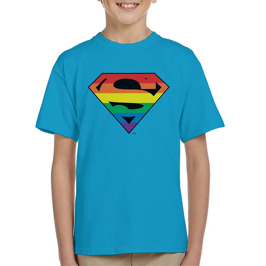 Superman Rainbow Logo Kid's T-Shirt