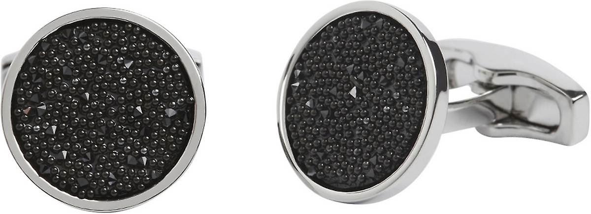 Simon Carter Crystal Fabric Cufflinks - Black/Silver