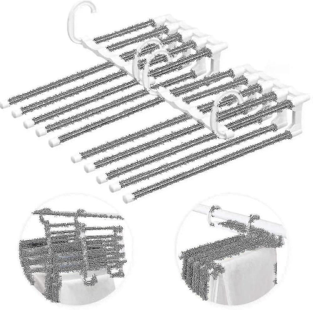 Set Of 2 Trouser Hangers Space-saving Stainless Steel Trouser Hangers