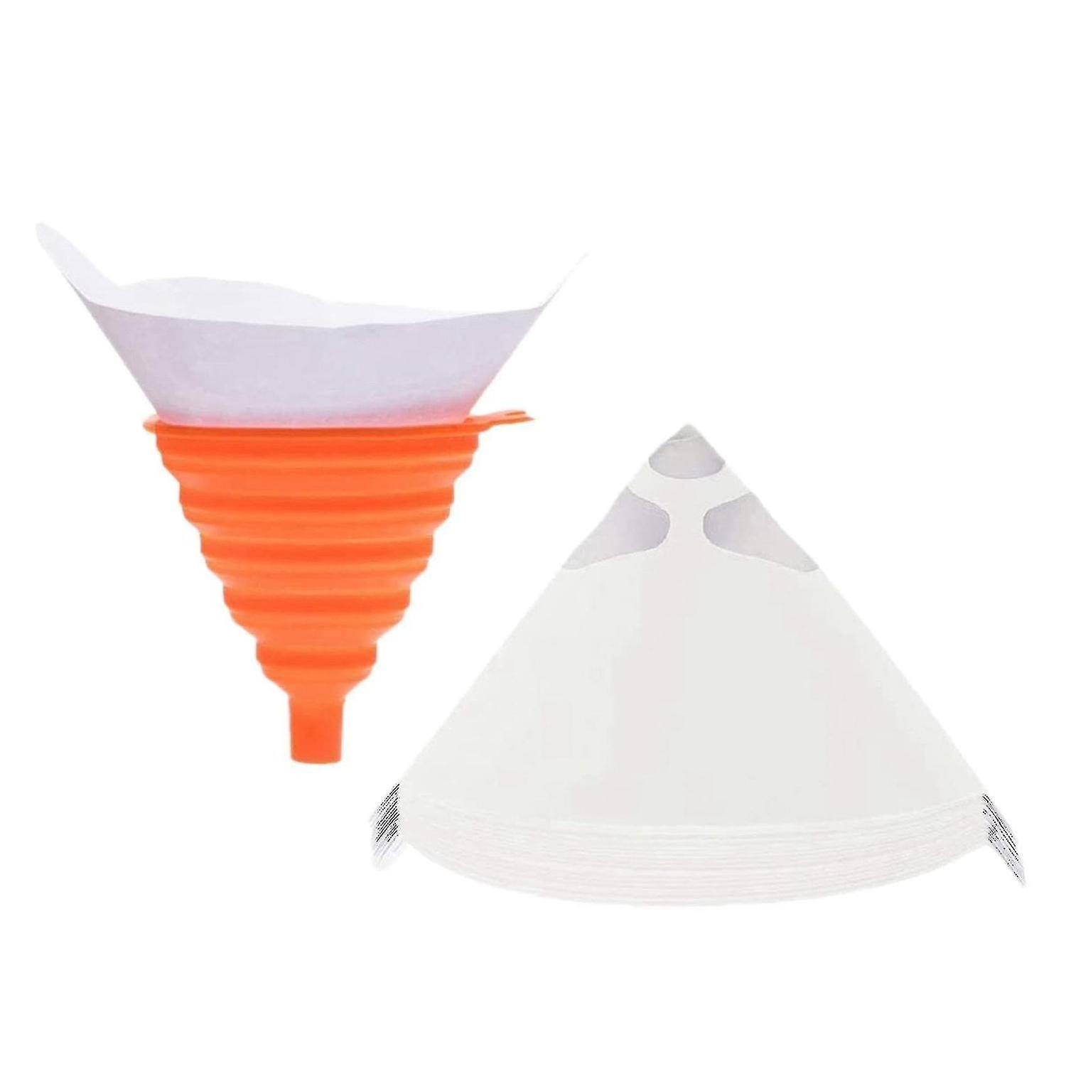 150 Pcs Paint Filters Strainer 1 Pcs Silicone Funnel Random Color