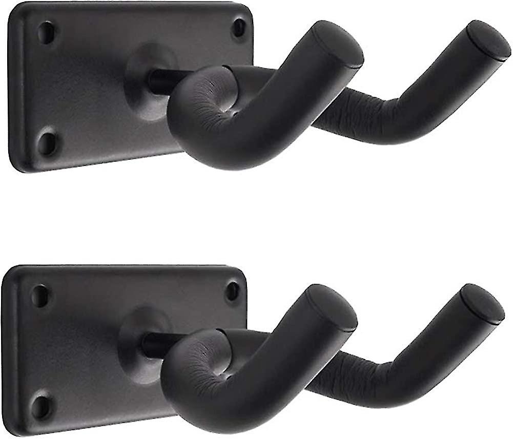 Gitarr Väggmonterad hängare Metall Fyrkantig 2-pack Krokfäste Hållare Stativ Svart Gåva