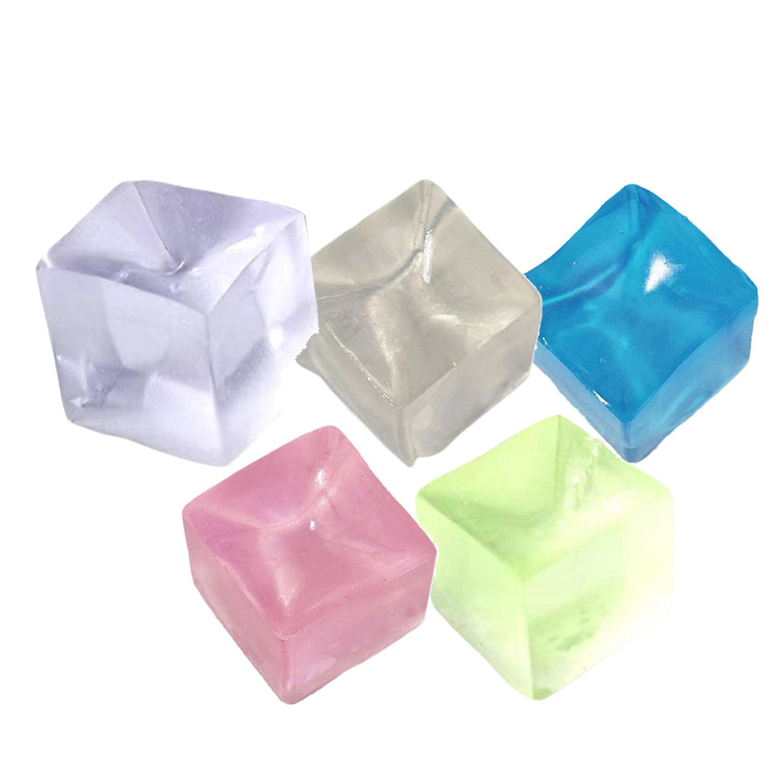 1pc/5pcs Ice Cubes Decompression Pinch Toy Colorful Soft Stress Relief Squeeze Toy for Adult Children