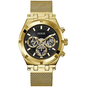 Guess Uhren Continental Analoge Herrenuhr Quarz mit Edelstahlarmband GW0582G2