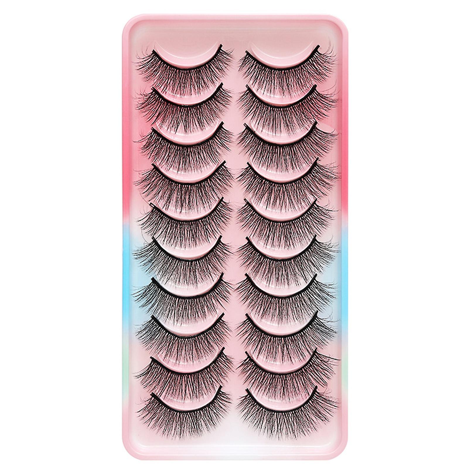 10 Pairs Natural Fake Lashes Simulation Soft Com