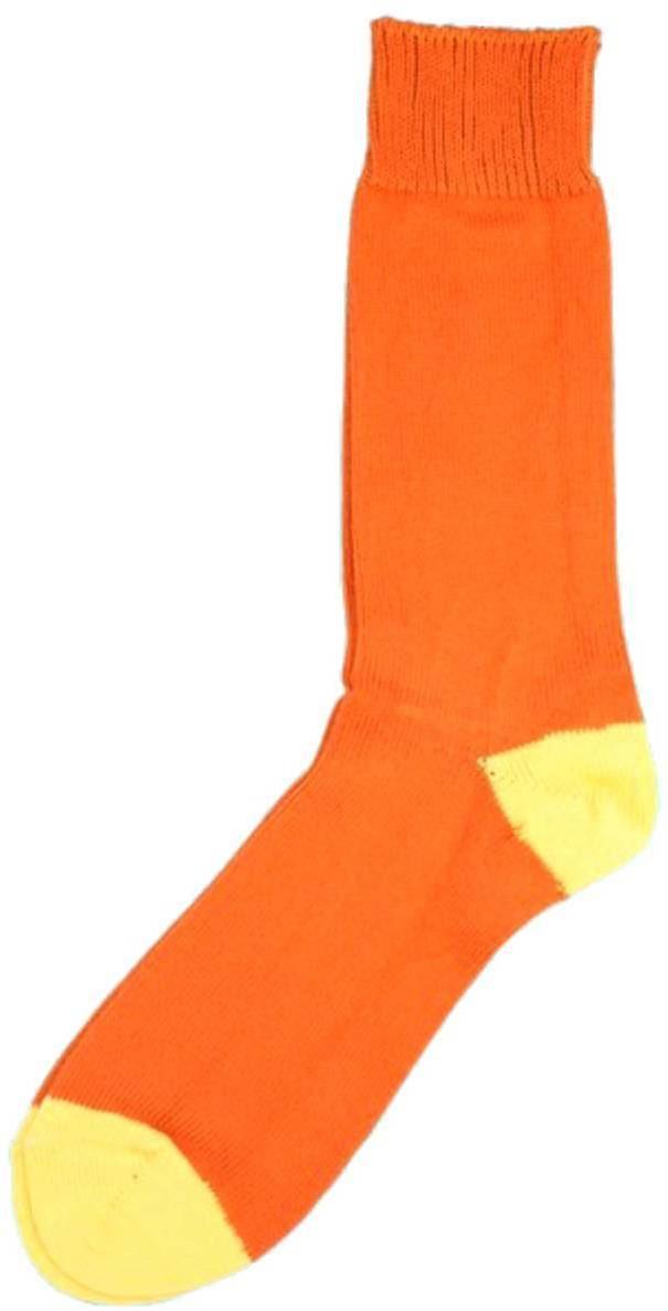 Bassin and Brown Heel and Toe Socks - Orange/Yellow