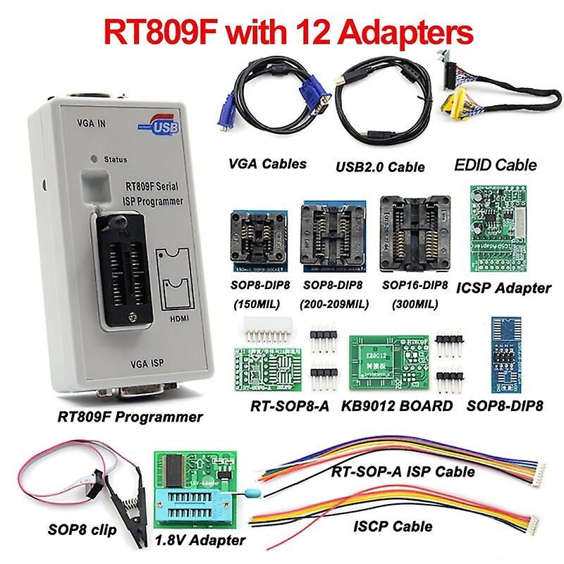 Programmer/ Rt809 Lcd Usb Programmer Repair Tools 24-25-93 Serise Ic With 11 Adapters