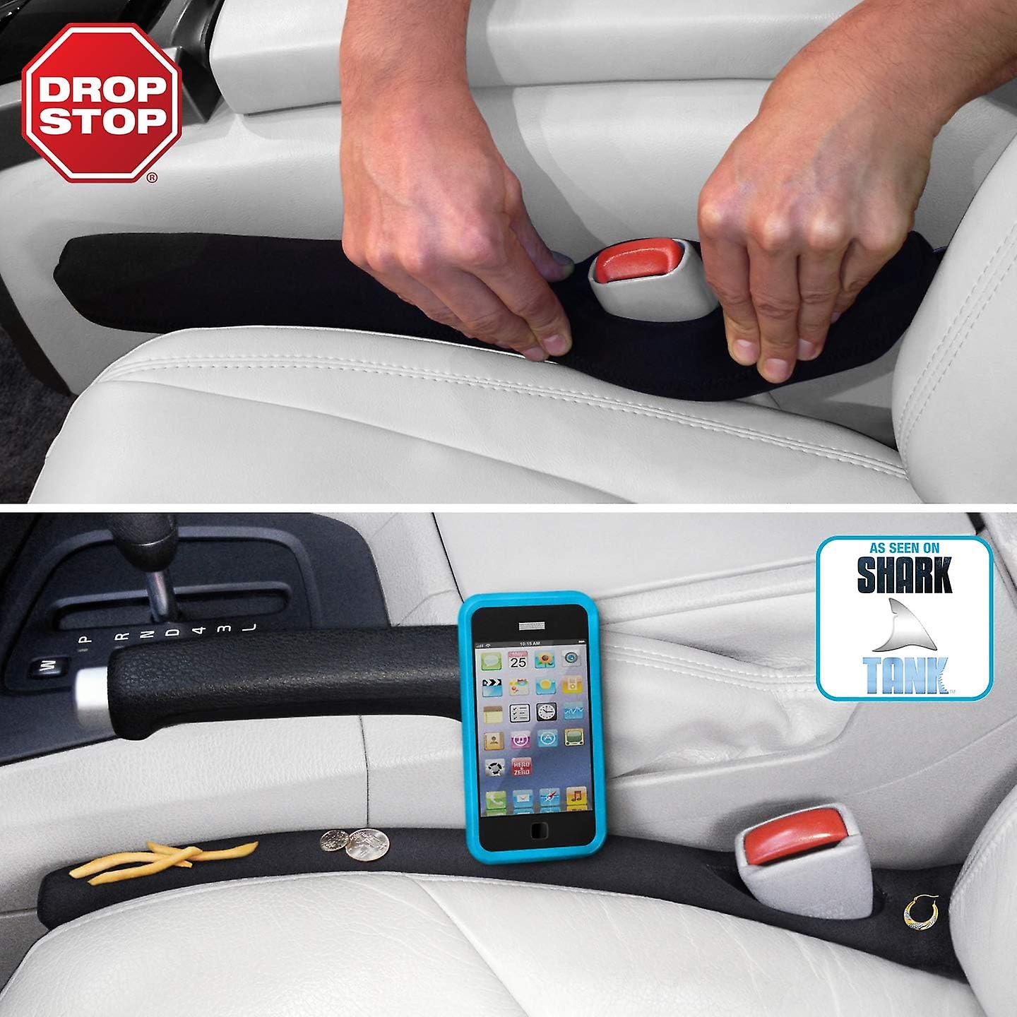 Drop Stop-patented Car Seat Gap Filler - Set Of 2 And Slide Free Pad And Light