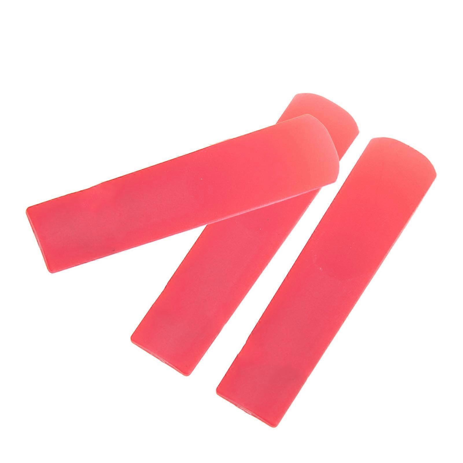 3Pcs Soprano Saxophone Reed Resin Sax Reeds Instrument Accessory Set Kit for Replacement Red