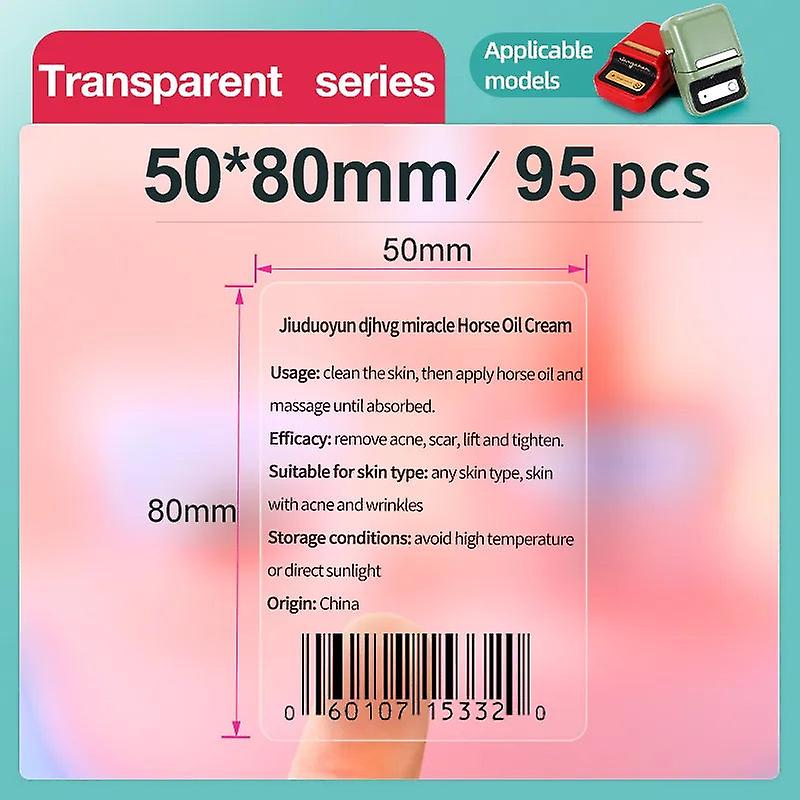 Niimbot Transparent Official Name Sticker Paper Rolls Multi-purpose Clear Self-adhesive Label For B21 B1 B203 Machine Printing