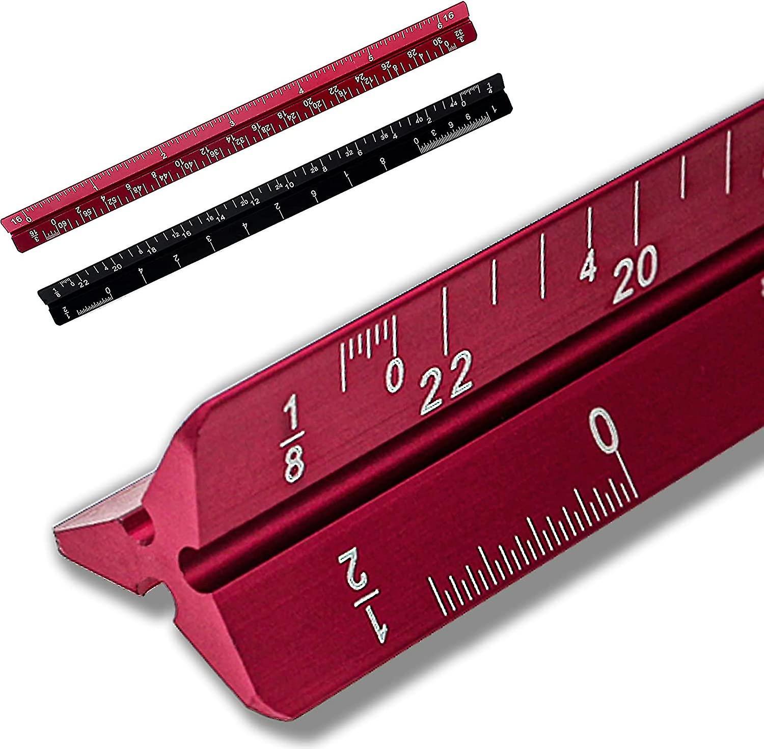 2 Pack 6 Inch Architectural Rulers, Small Scale Ruler Pocket Mini Engineer Scale Ruler compatible with Architects Engineering, Artists, Draftsman Draw