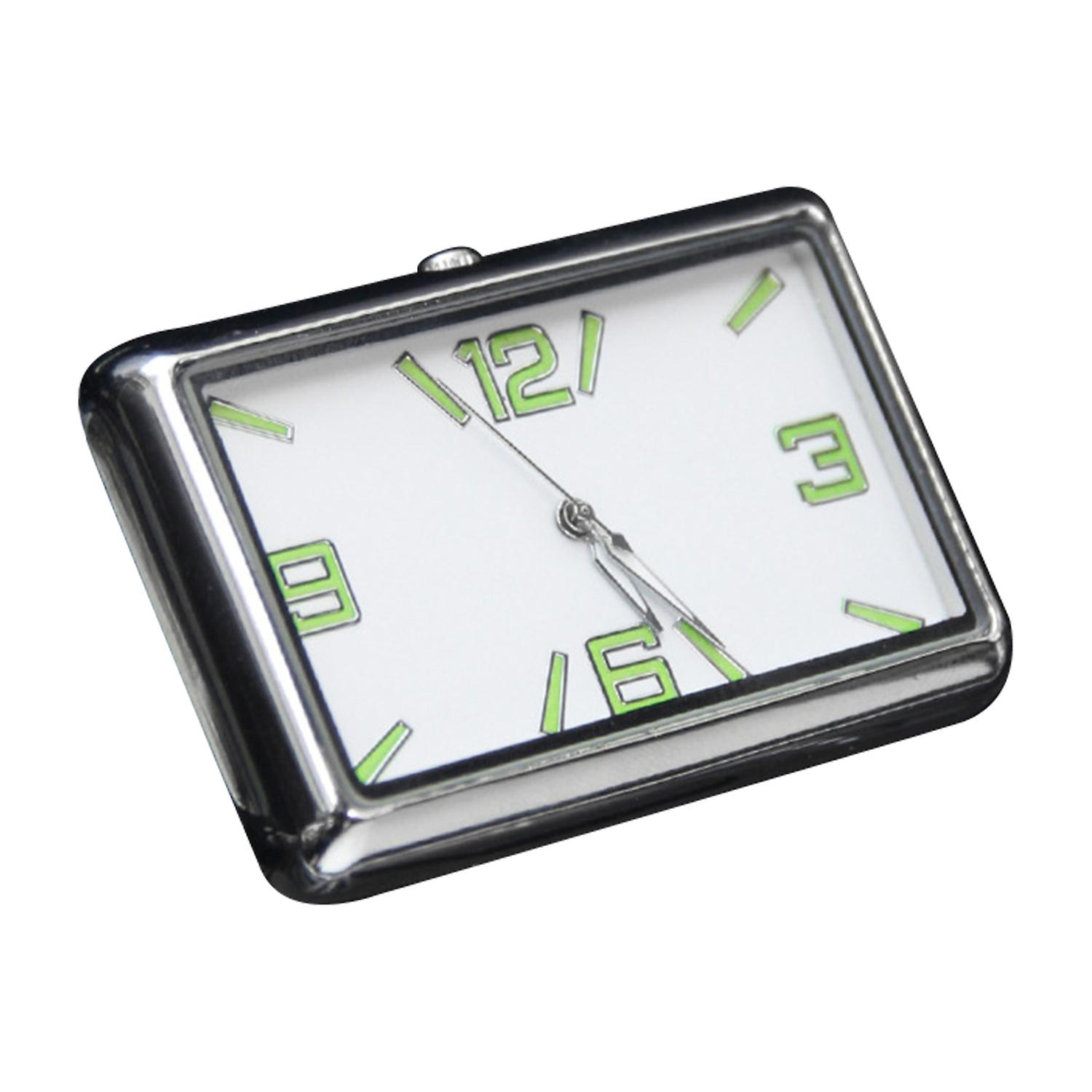 Analog Car Clock Rectangular High/Low Temperature Resistant Fluorescent Digital Button Battery Opera