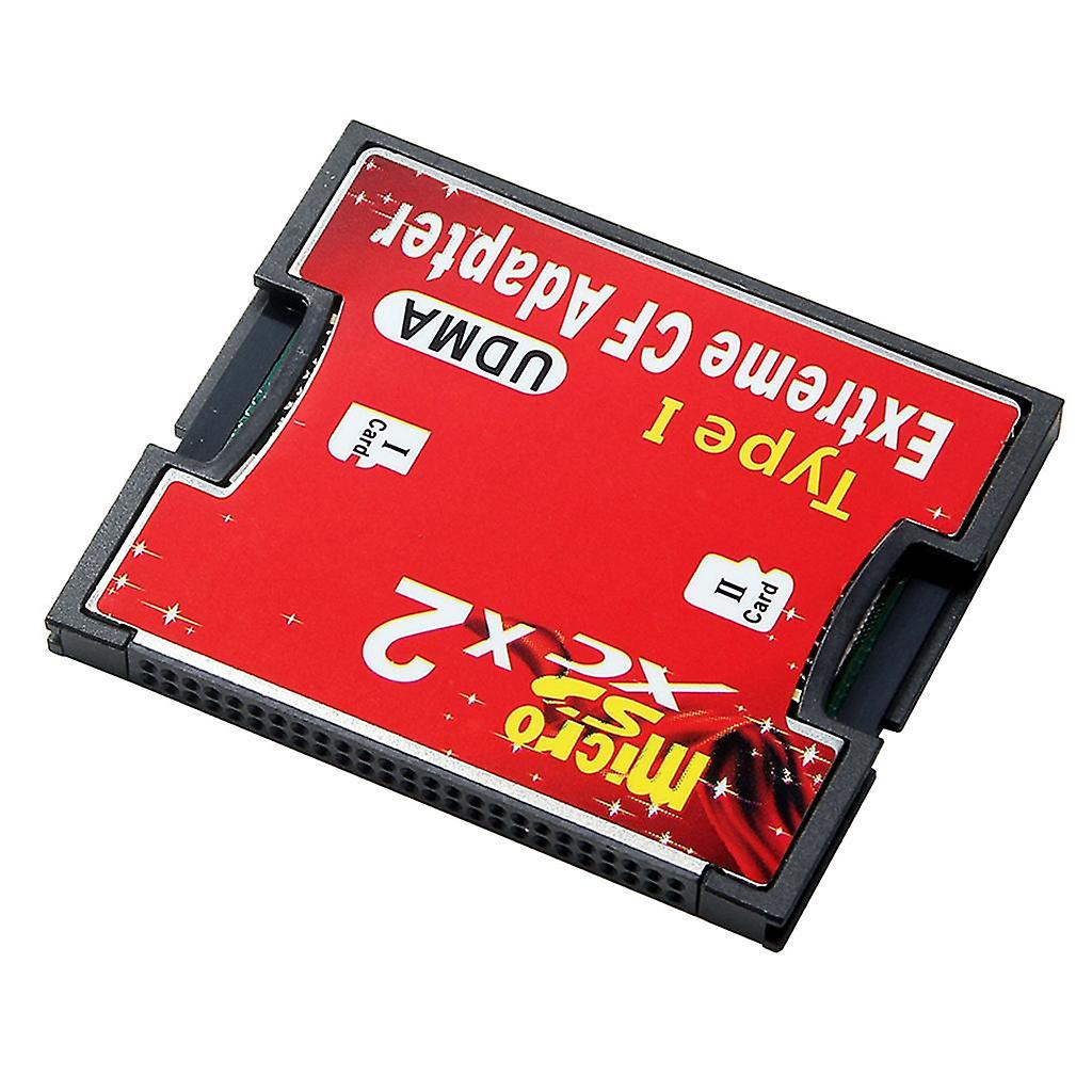 micro SD TF SDHC 2 Port Slot to type I Compact Flash Card CF Reader Adapter