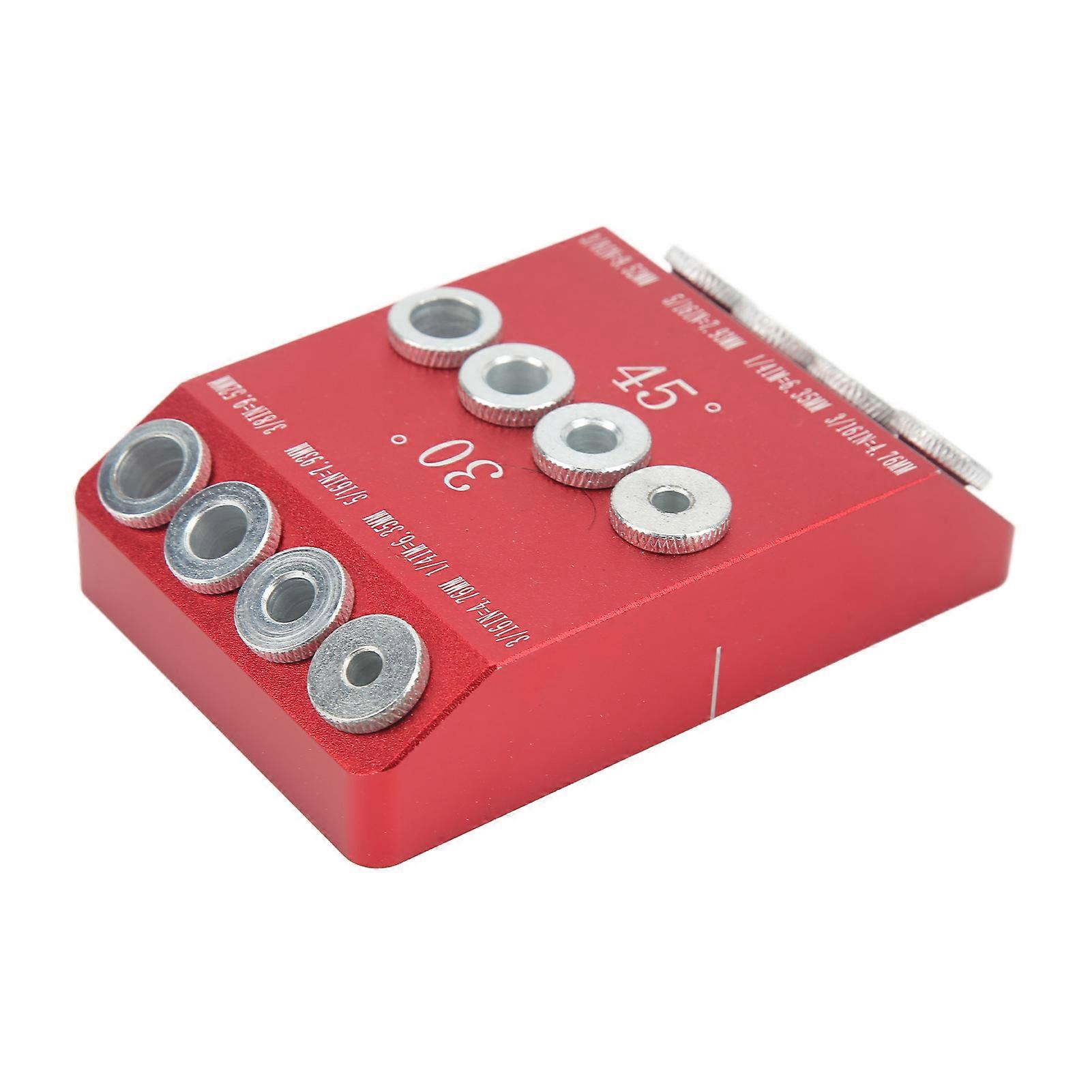 4 Sizes Pocket Hole Drill Guide Jig, High Hardness, Portable, Simple Operation, Angles at 30, 45, 90 Degrees (red)
