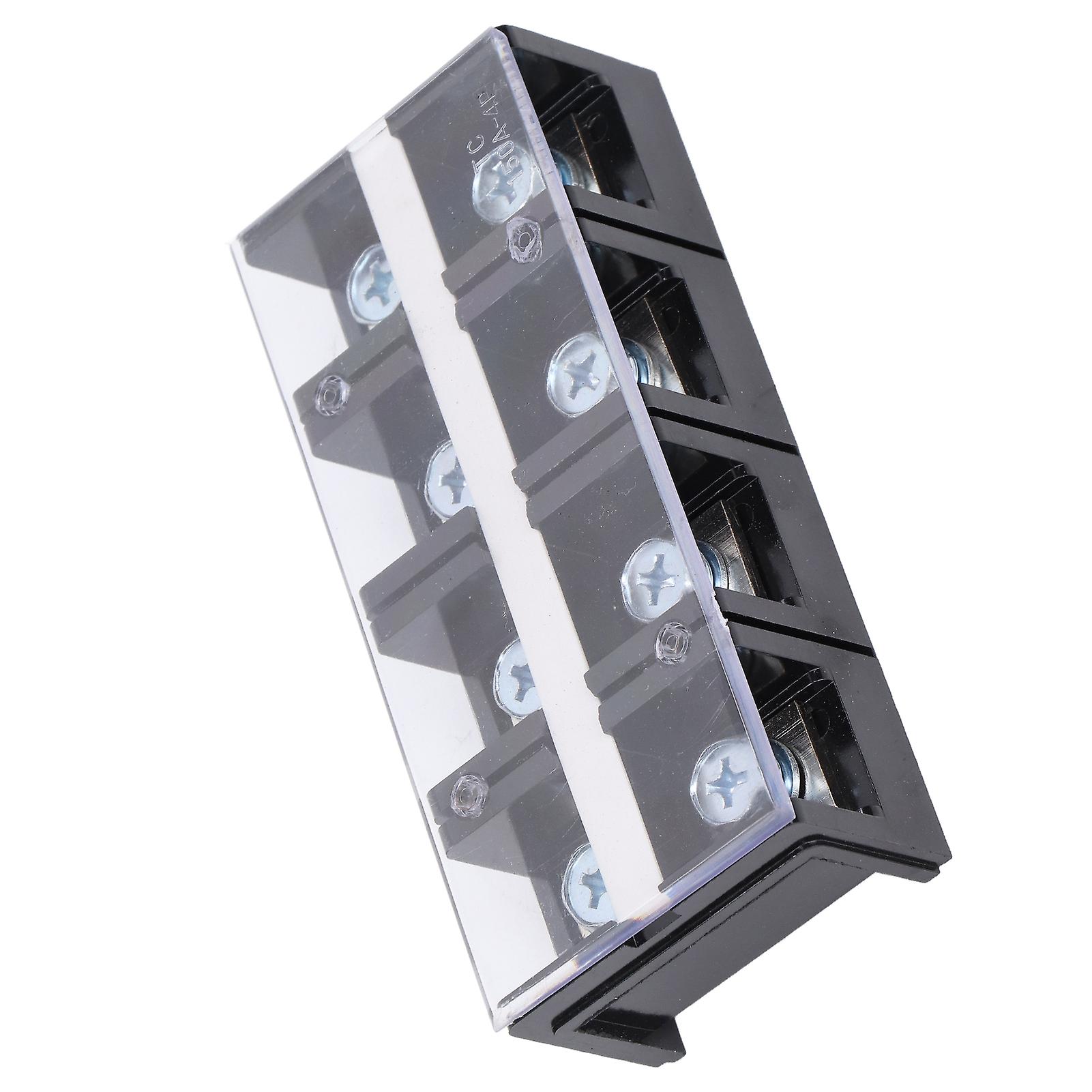 Terminal Block Dual Row Current Connector Power Wiring Copper Terminal Strip with Cover AC600VTC‑1504(8 Connector Points) 