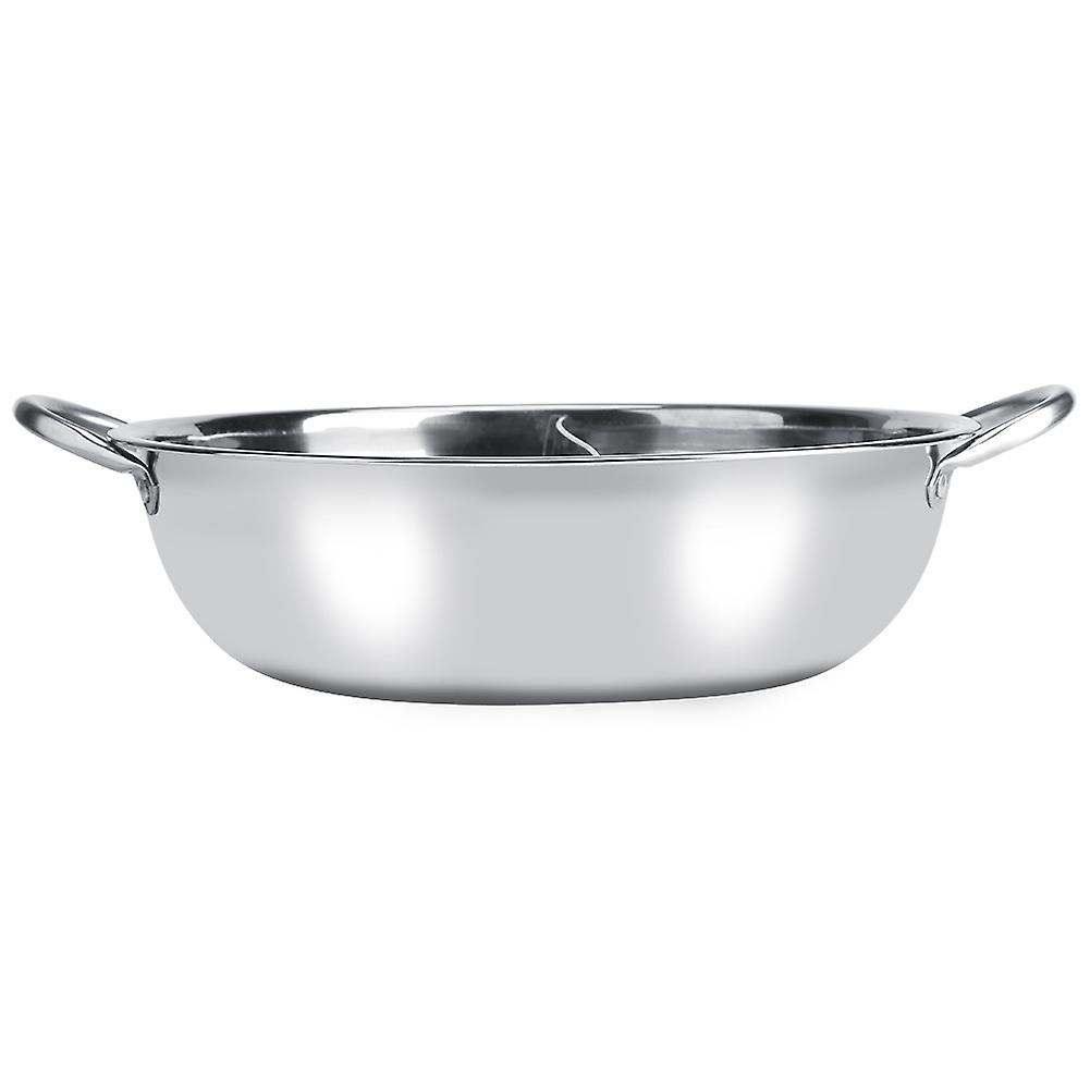 Hot Pot Cooker, 27/29/31cm Thick Stainless Steel Mandarin Duck Pot for Separation Induction Cooker, Reusable Two Different Flavor Stockpot for Home Re