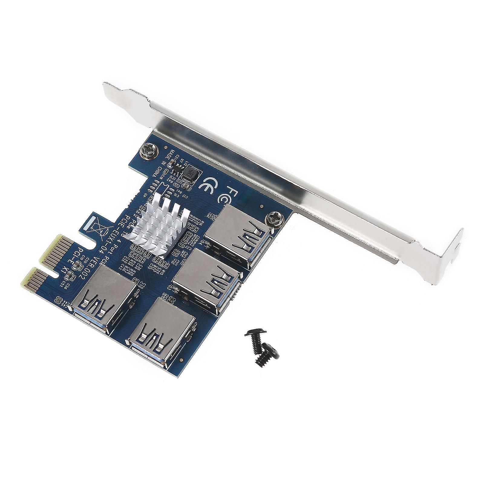 Pcie 1 To 4 Pci-express Riser Card Usb 3.0 Adapter 1x To 4x Converter Card
