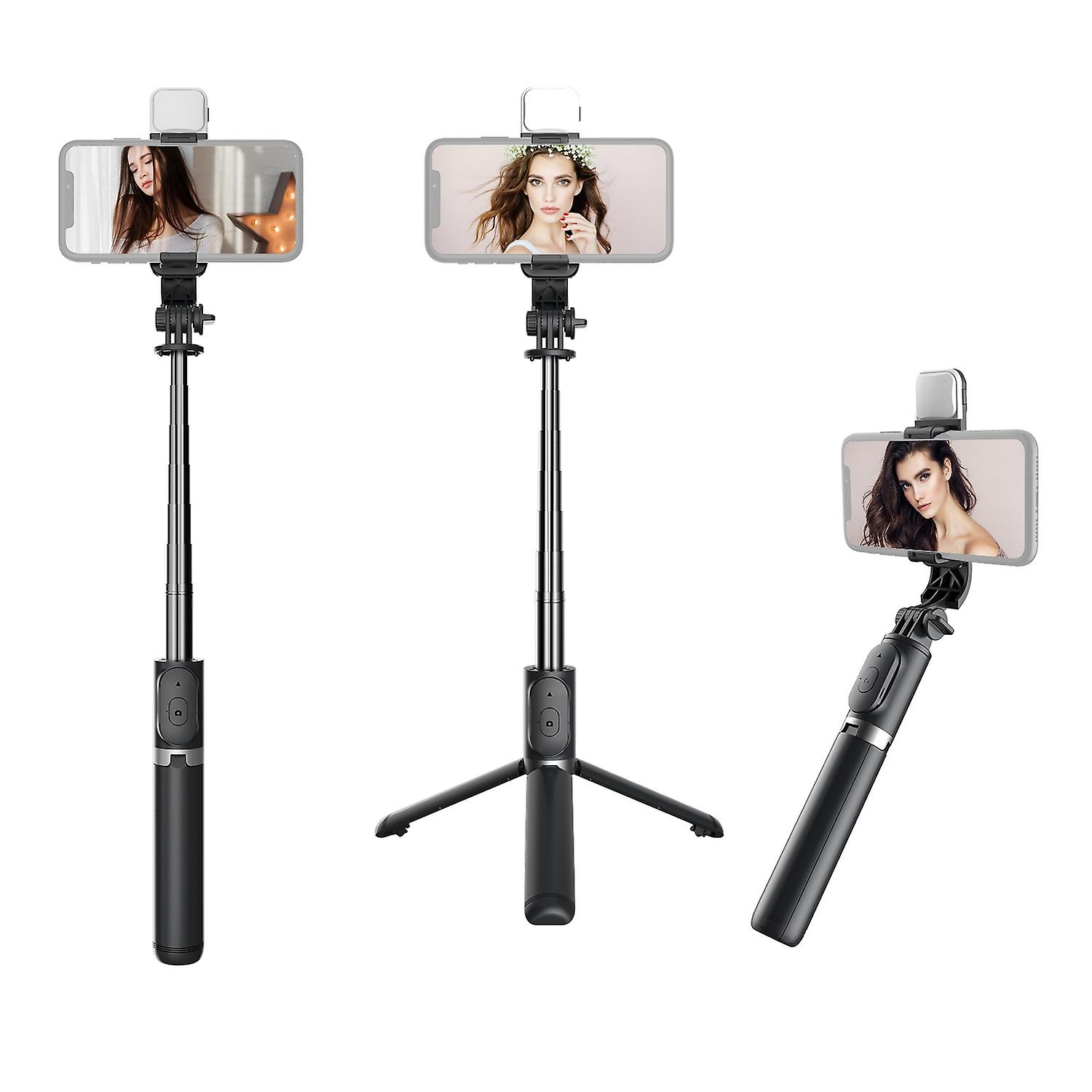 Multifunctional Wireless BT Selfie Stick Portable Extendable Tripod Stand with Fill Light 104.5cm Ma