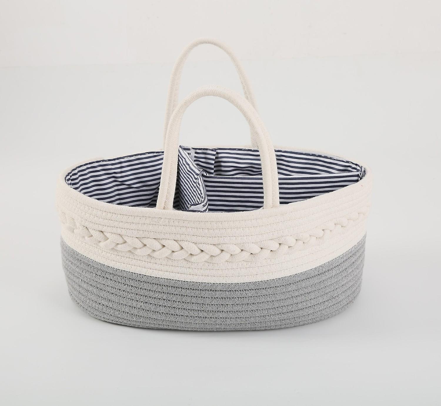 Diaper Caddy Organizer - Extra Large Nappy Caddy Rope Nursery Storage Bin - Large Diaper Basket with