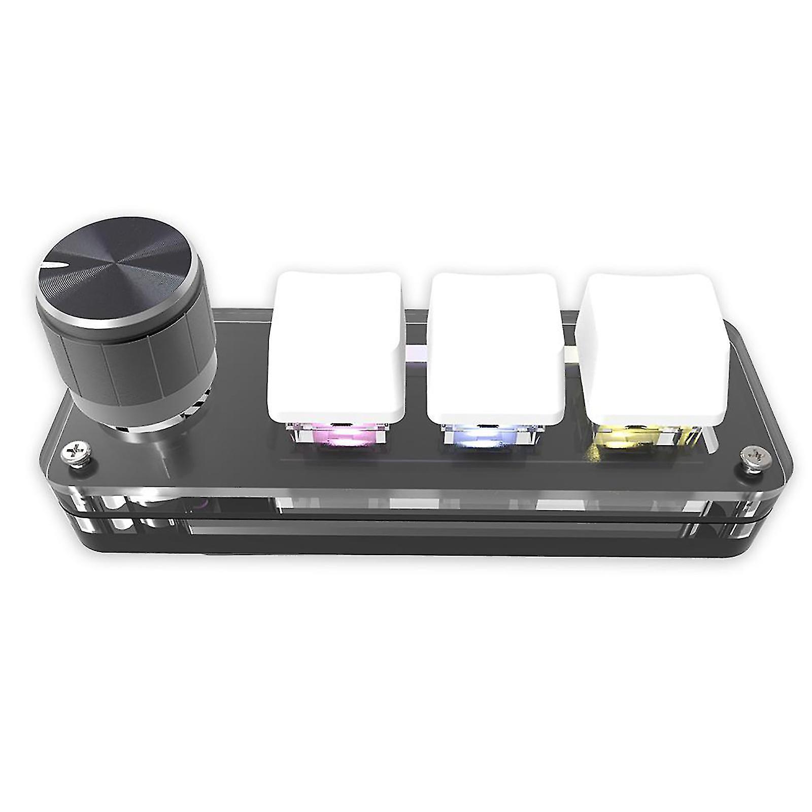 Multifuncional de 3 teclas Mini Atajo Programable Macro Pc Teclado con perilla