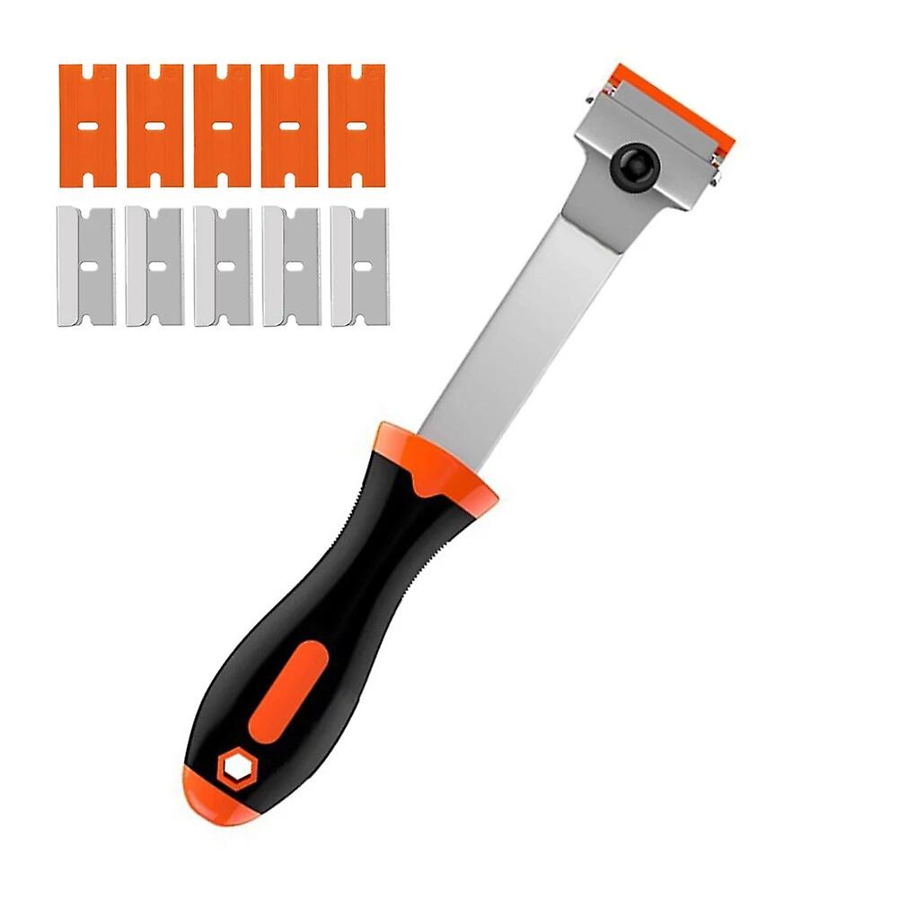 11pcs Scraper Razor Blade Paint Glue Remove Glue Long Handle Stainless Steel Scraper Sharp Blade No Scratch~2042
